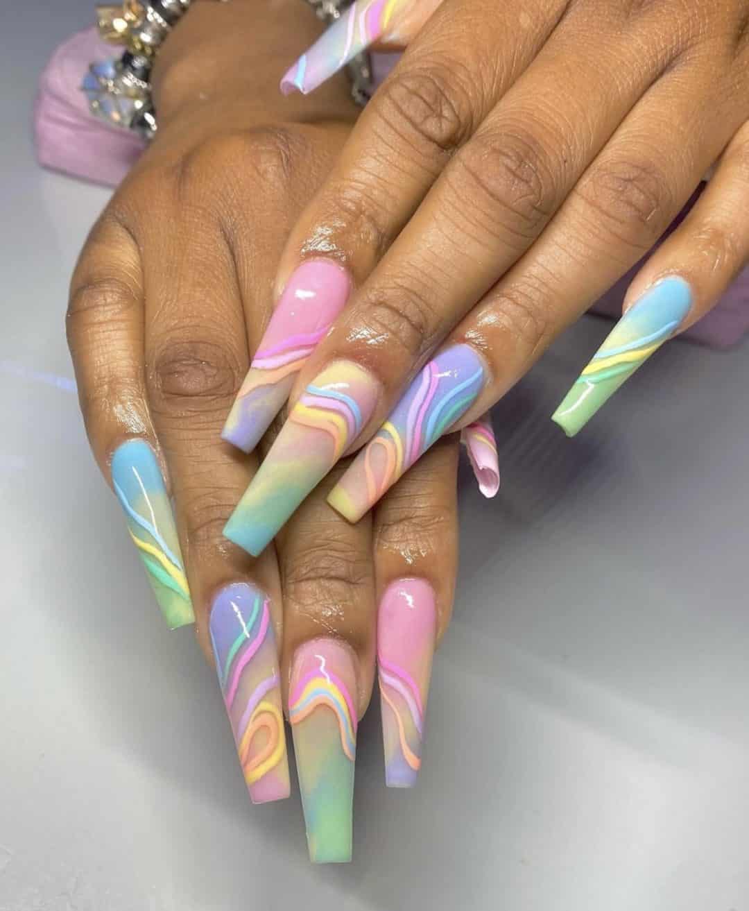 Rainbow Nail designs