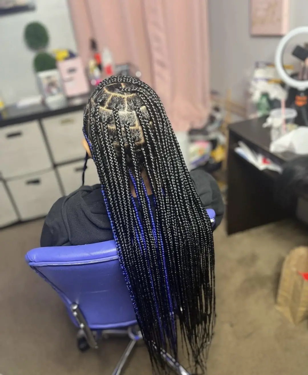Blue Peekaboo braids