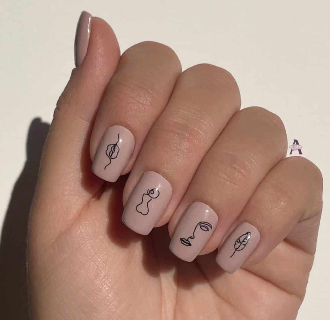 minimailist abstract nails