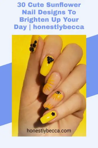 30 Cute Sunflower Nail Designs To Brighten Up Your Day