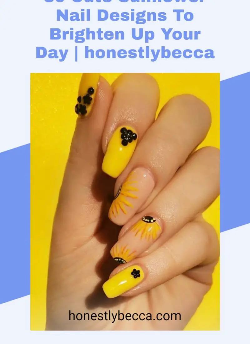 30 Cute Sunflower Nail Designs To Brighten Up Your Day
