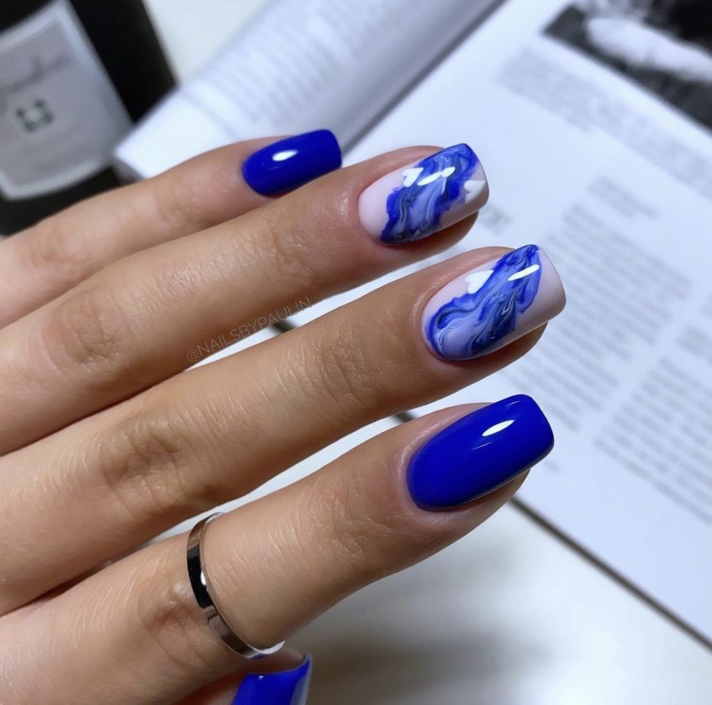 Blue acrylic nail designs