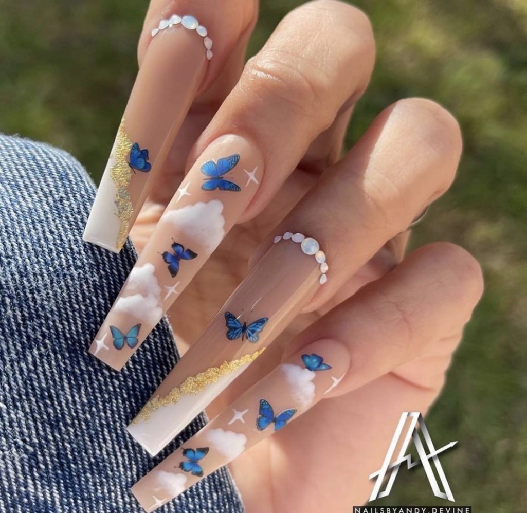 30 Astonishing Butterfly Nail Designs For A Pretty Manicure Set ...