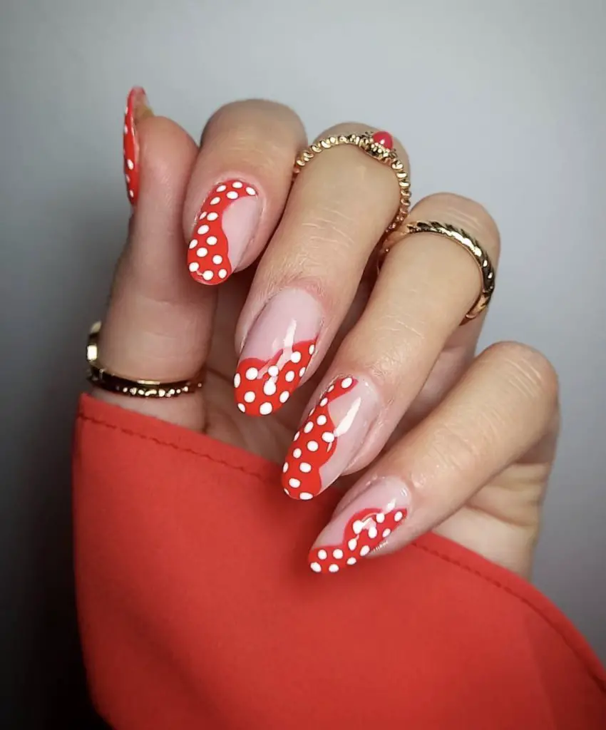red acry;ic nails