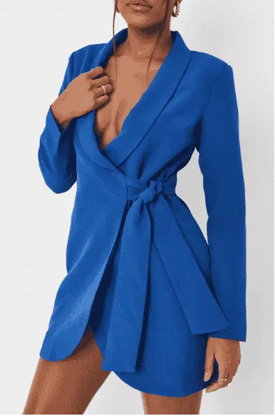 blue blazer dress