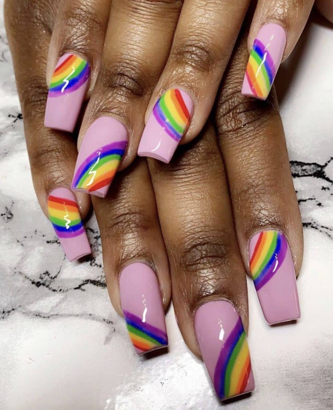 pride acrylic Nails