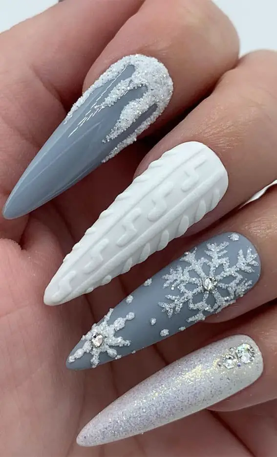 Snowflake Nails Designs