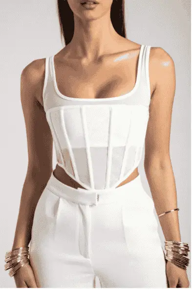 white corset top