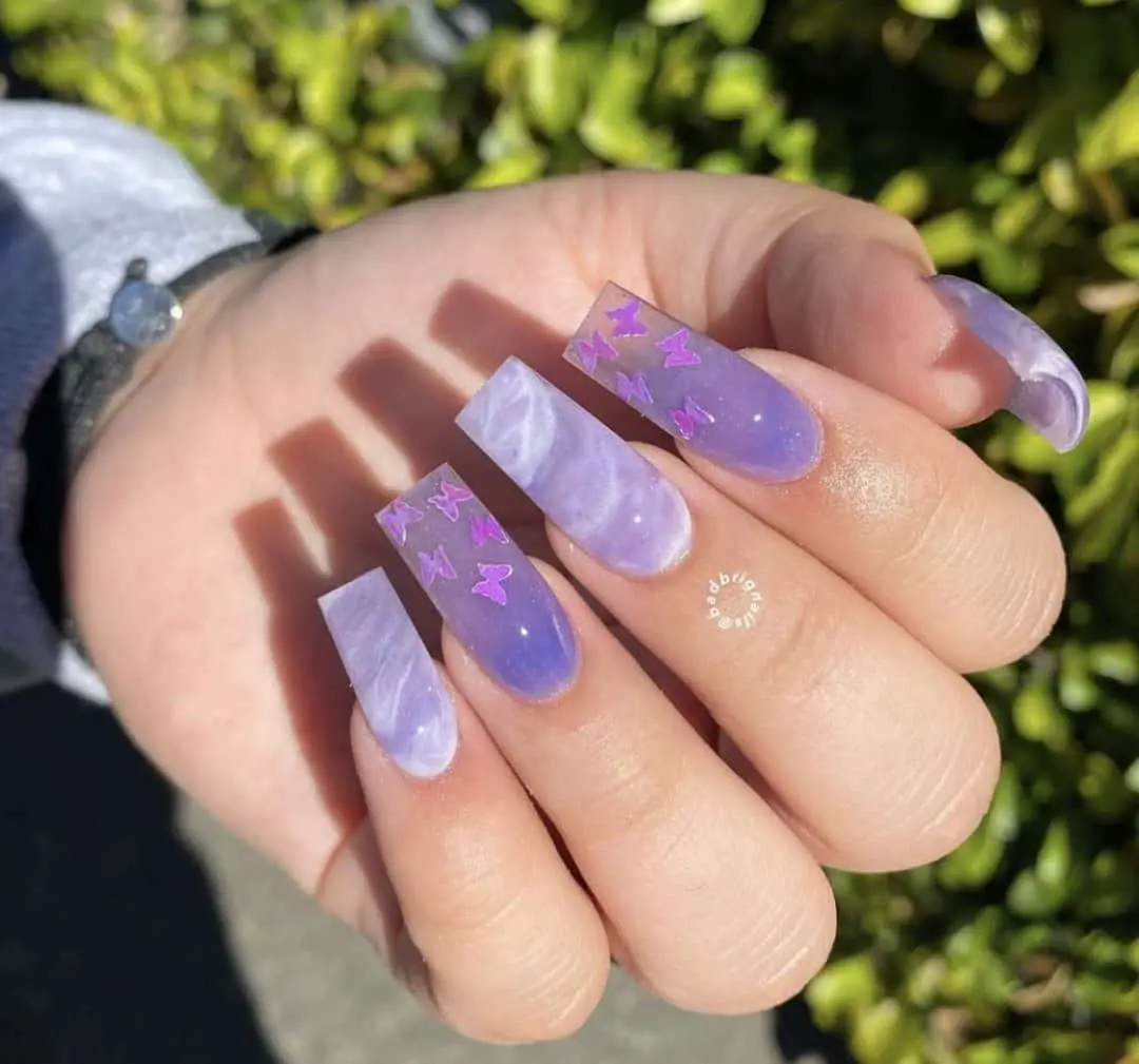 lavender acrylic nails