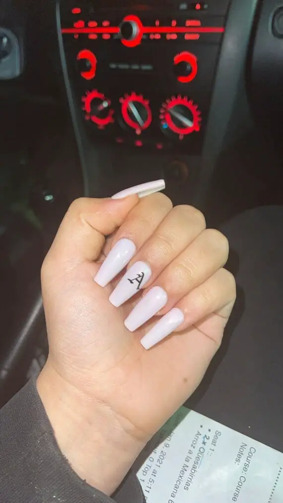 26 Cute Acrylic Nails With Bf initials You’ll Love To Try. - HONESTLYBECCA