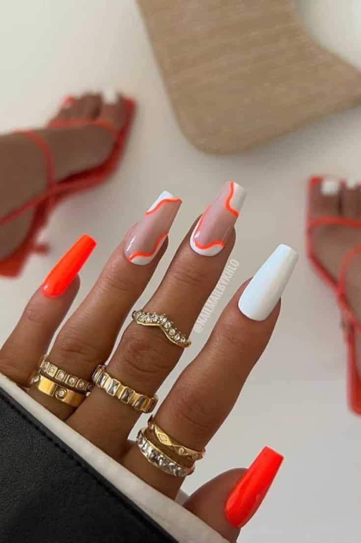 orange nail ideas