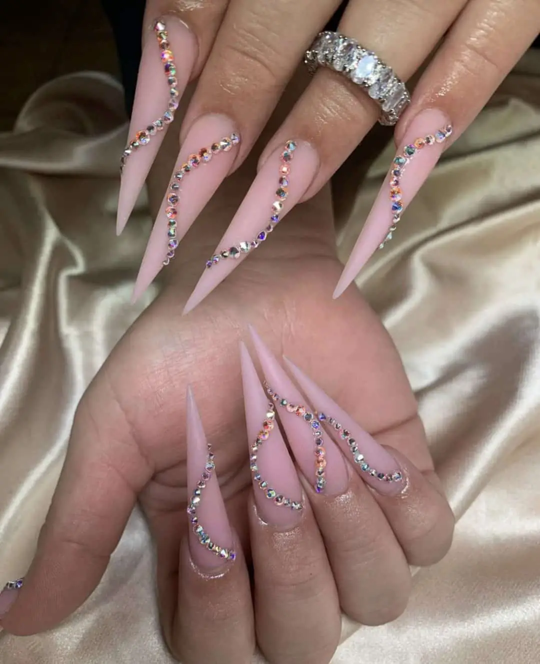 nails with diamonds