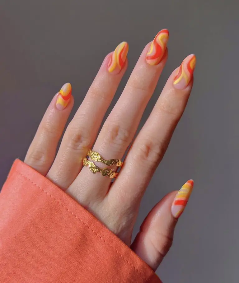 30 Cute Orange Nail Designs in 2022.