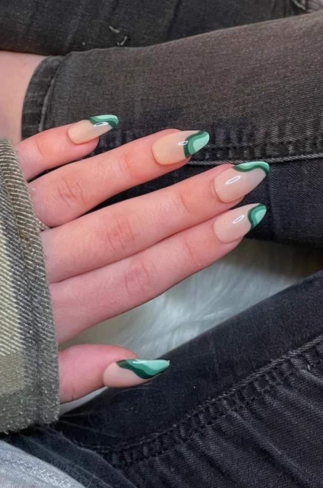 Sage green nail tips