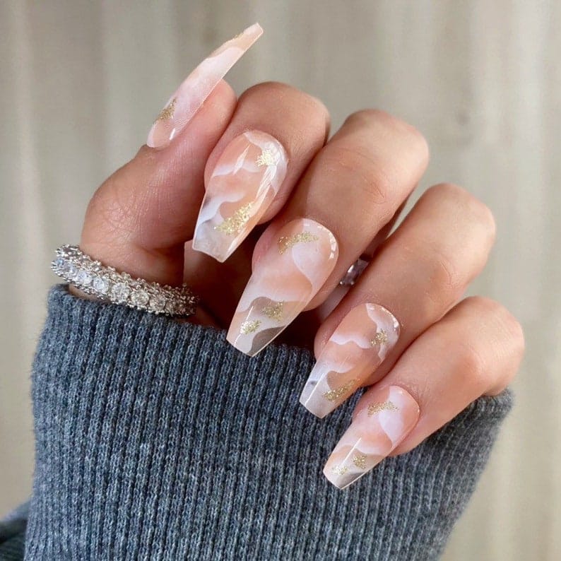 minimalist marble nails