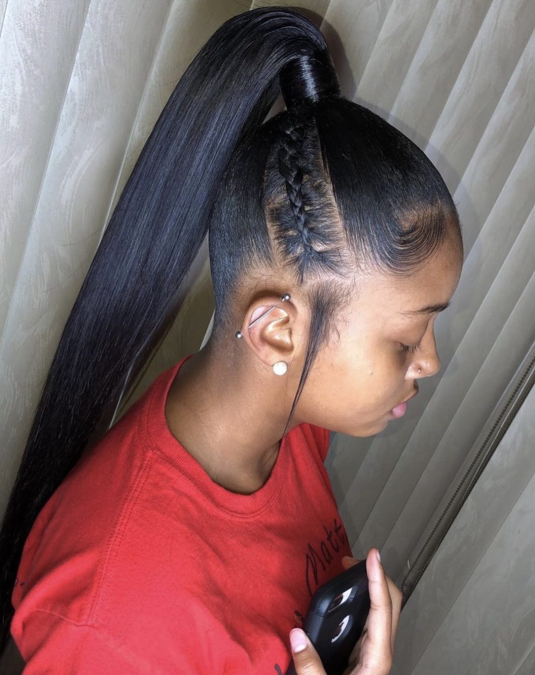 Ponytail With Braids Hairstyle Ideas For Black Women
