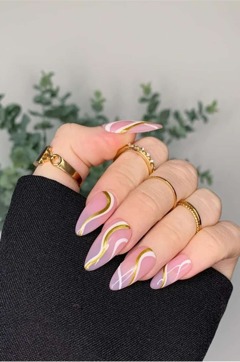 golden nails