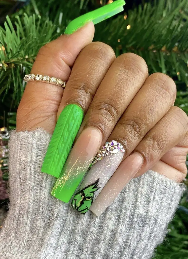 30 Grinch Nail Designs For Christmas In 2022.