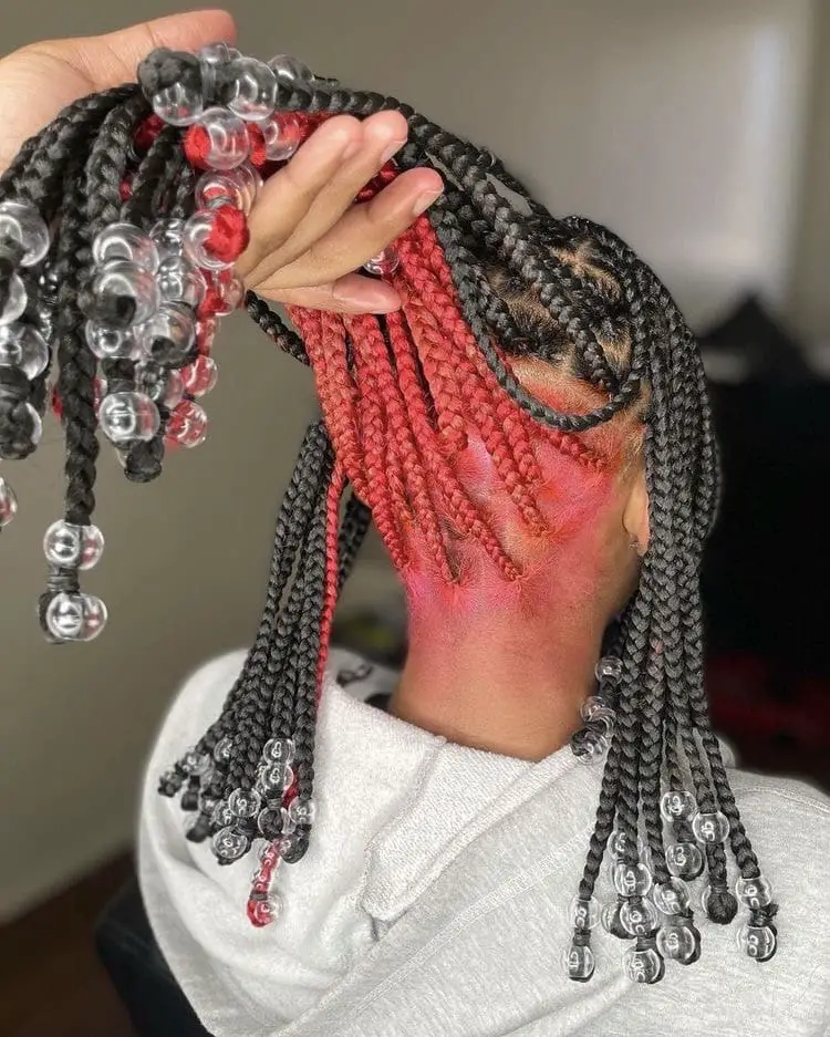 Red Peekaboo braids