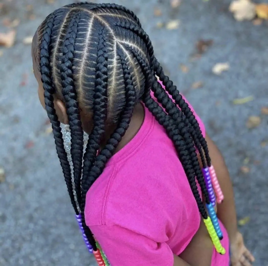 Braids for kids with beads
